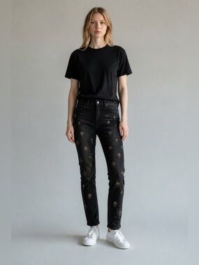 Anthropologie Pilcro and the Letterpress Embellished Jeans Black Jeans
